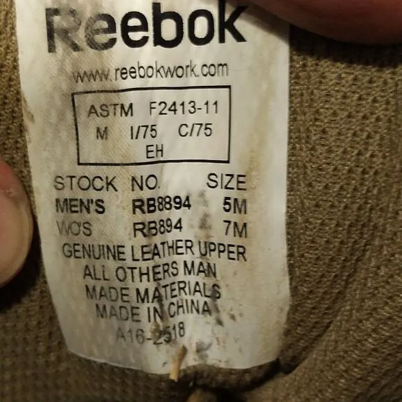 Reebok Rapid Response Tactical Boots Tan Beige 8&quot; Leather Men’s 5M Women’s 7M 7