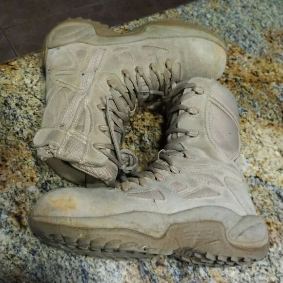 Reebok Rapid Response Tactical Boots Tan Beige 8&quot; Leather Men’s 5M Women’s 7M 7