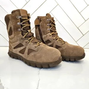 Reebok Tatical Boots Men's Size 5 Coyote Brown Combat Composit Toe Side Zip