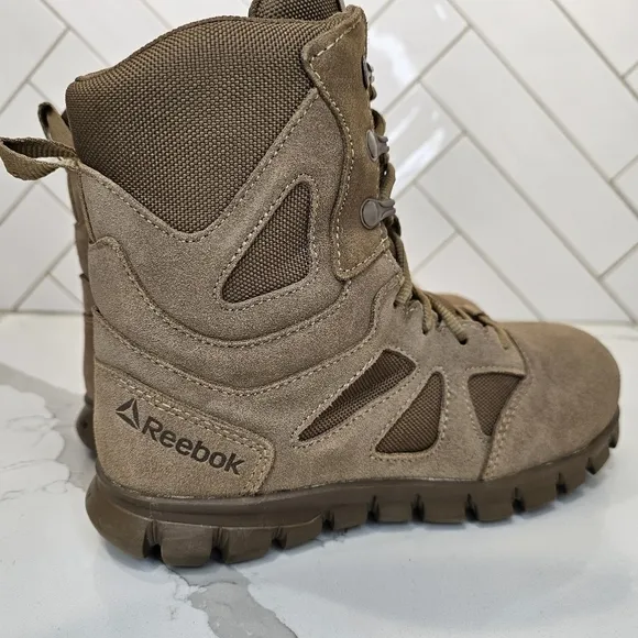 Reebok Tatical Boots Men's Size 5 Coyote Brown Combat Composit Toe Side Zip