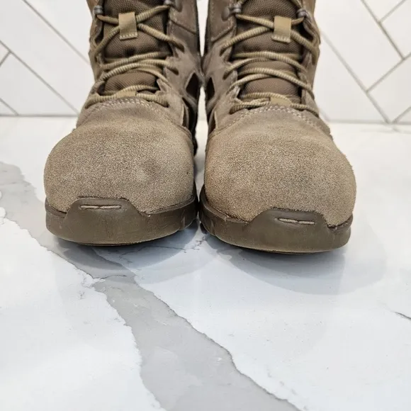 Reebok Tatical Boots Men's Size 5 Coyote Brown Combat Composit Toe Side Zip
