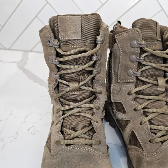 Reebok Tatical Boots Men's Size 5 Coyote Brown Combat Composit Toe Side Zip