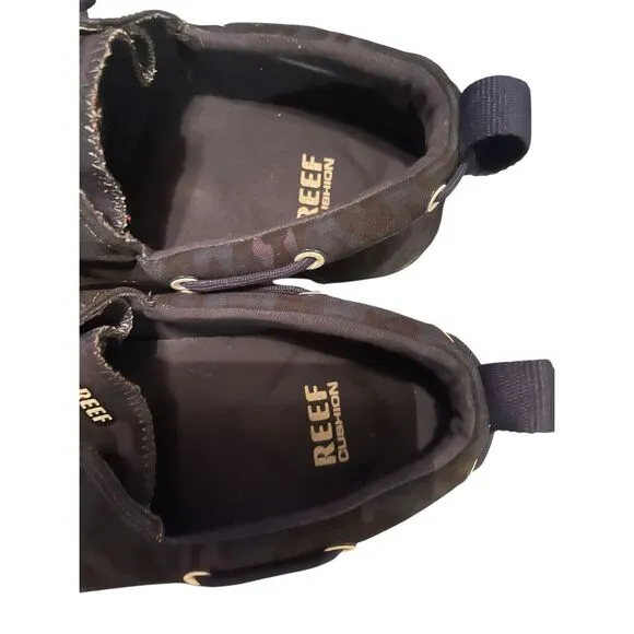 REEF Men's Blue Swellsole Pier Camo Lacing Slip On Boat Shoes Size 12