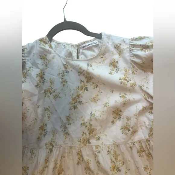Reformation Beckett Floral-Print Organic‎ Cotton-Blend Mini Dress