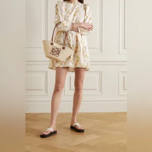 Reformation Beckett Floral-Print Organic‎ Cotton-Blend Mini Dress