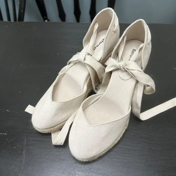 Reformation Espadrille Wedge Closed Toe Shoes 6.5