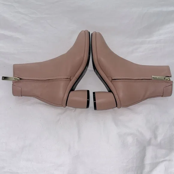REIKE NEN CURVED MIDDLE ANKLE LEATHER BOOTS in MUD PINK with Gold Sz 5-5.5 (35)