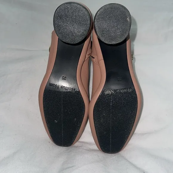 REIKE NEN CURVED MIDDLE ANKLE LEATHER BOOTS in MUD PINK with Gold Sz 5-5.5 (35)