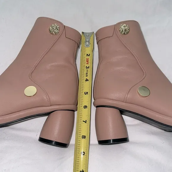 REIKE NEN CURVED MIDDLE ANKLE LEATHER BOOTS in MUD PINK with Gold Sz 5-5.5 (35)