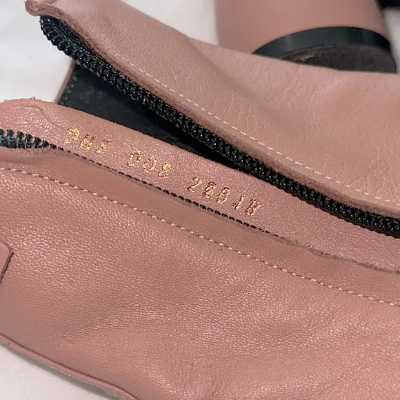 REIKE NEN CURVED MIDDLE ANKLE LEATHER BOOTS in MUD PINK with Gold Sz 5-5.5 (35)