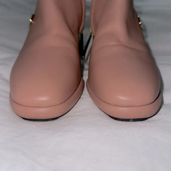 REIKE NEN CURVED MIDDLE ANKLE LEATHER BOOTS in MUD PINK with Gold Sz 5-5.5 (35)