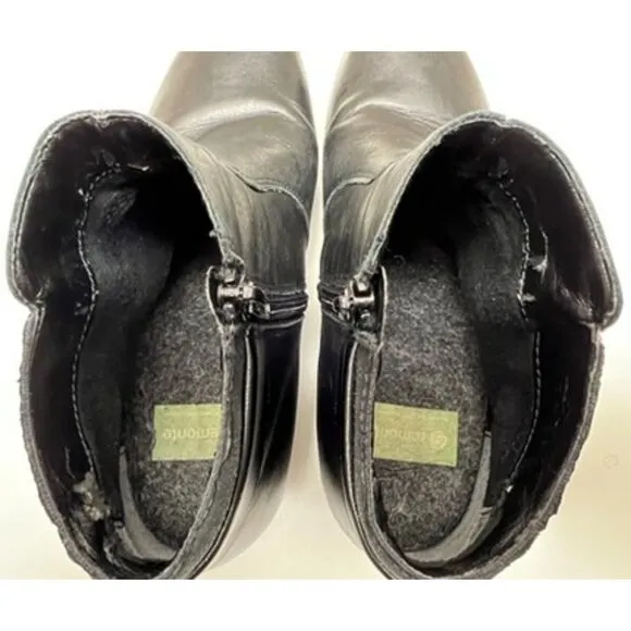 Remonte smooth black leather ankle booties. Size 38.