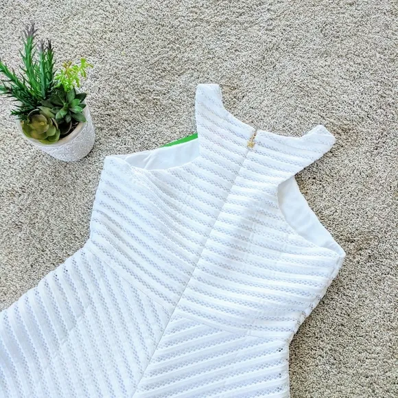 Resort White Crochet Stripe Knit Megyn Dress Lilly Pulitzer NWT