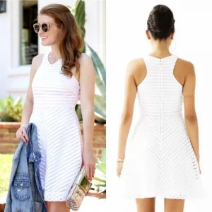 Resort White Crochet Stripe Knit Megyn Dress Lilly Pulitzer NWT
