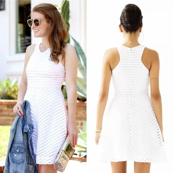Resort White Crochet Stripe Knit Megyn Dress Lilly Pulitzer NWT