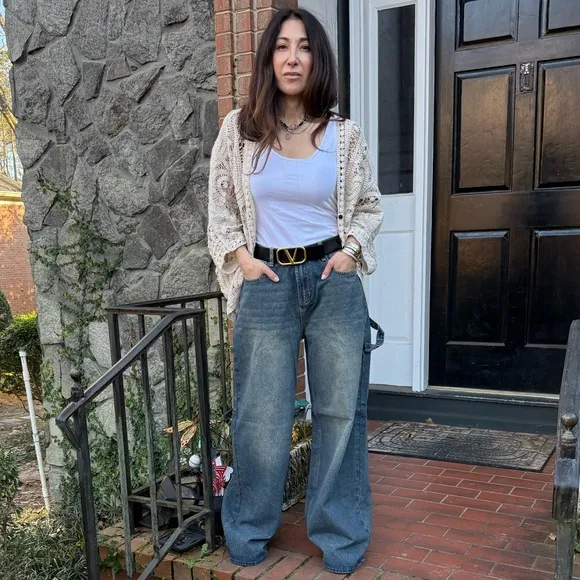 Retro Chic Loose fit wide leg Baggy Jeans