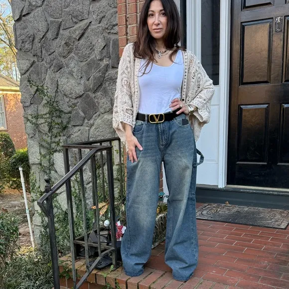Retro Chic Loose fit wide leg Baggy Jeans