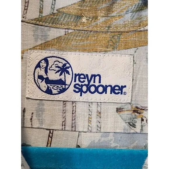 Reyn Spooner - Lighthouse Compass Boat Reverse Print Short Sleeve Shirt | 2XL