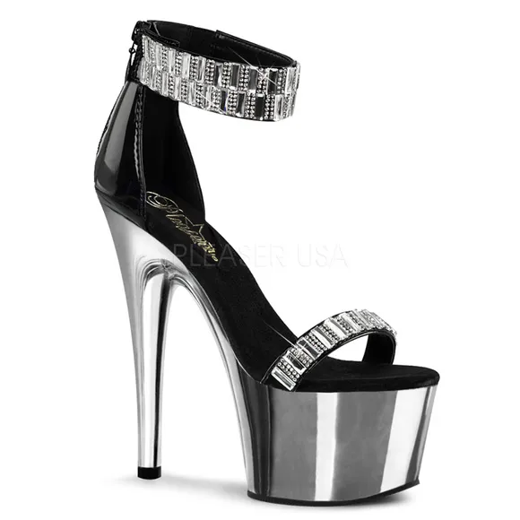 Rhinestone Mirror Platform High Heel Shoes