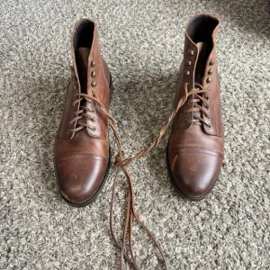 Rhodes Huckberry Dean Boots Brown Leather Men's US Size 12 Cap Toe Chukka