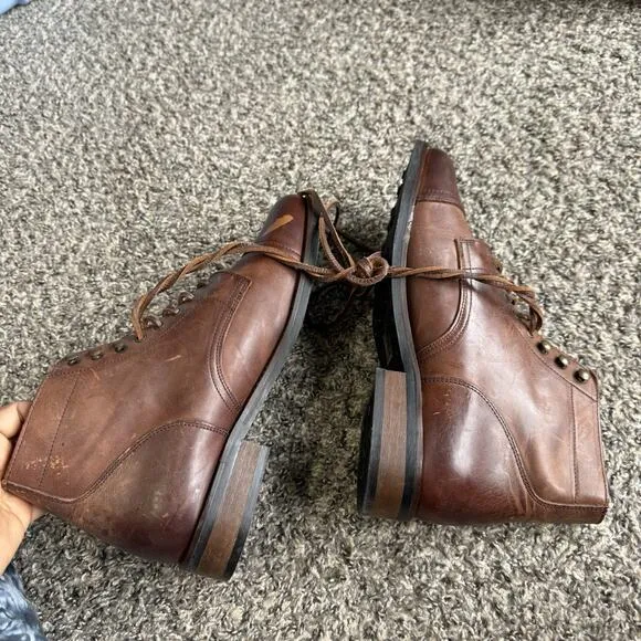 Rhodes Huckberry Dean Boots Brown Leather Men's US Size 12 Cap Toe Chukka