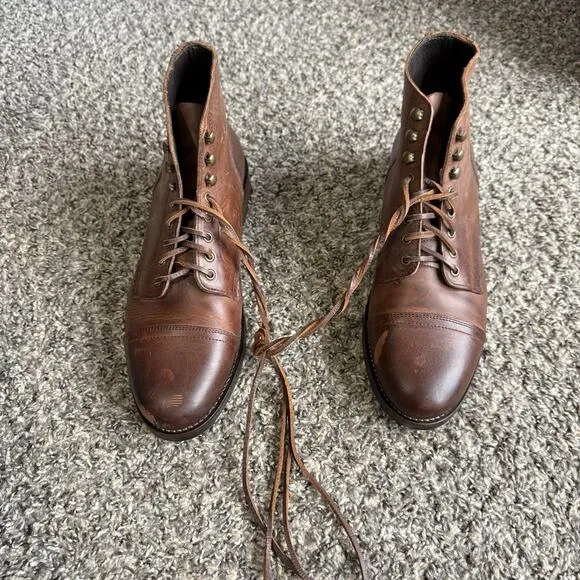 Rhodes Huckberry Dean Boots Brown Leather Men's US Size 12 Cap Toe Chukka