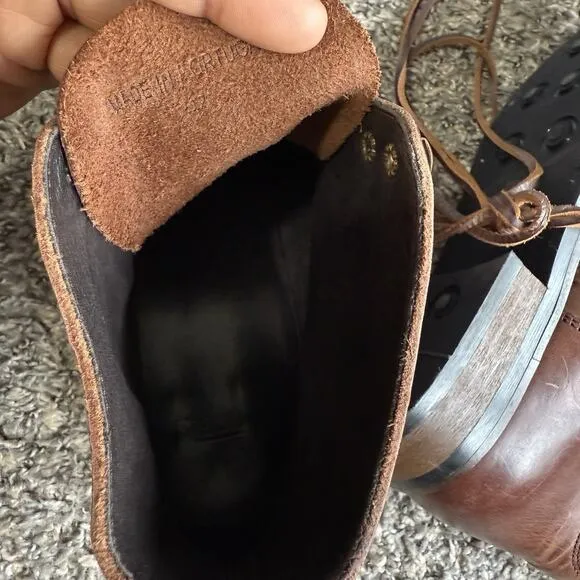 Rhodes Huckberry Dean Boots Brown Leather Men's US Size 12 Cap Toe Chukka