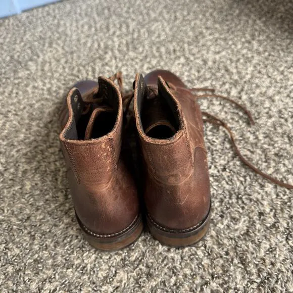 Rhodes Huckberry Dean Boots Brown Leather Men's US Size 12 Cap Toe Chukka