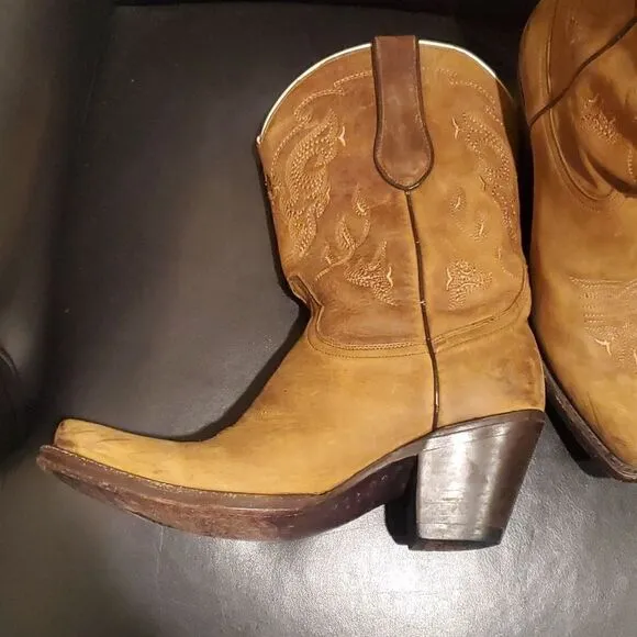 RIO GRANDE Limited Signature Tan Embroidered  Boots Mexican Size 24/US 7
