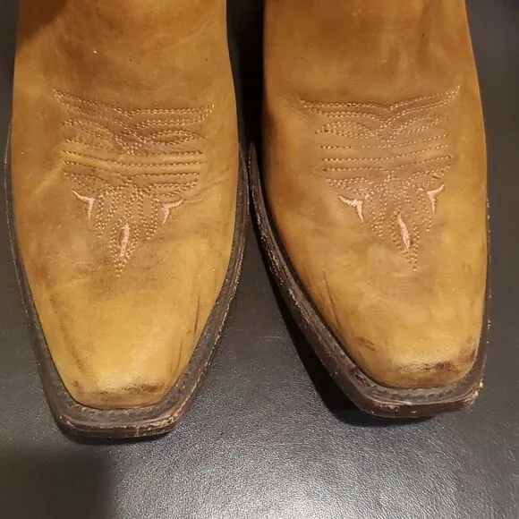RIO GRANDE Limited Signature Tan Embroidered  Boots Mexican Size 24/US 7