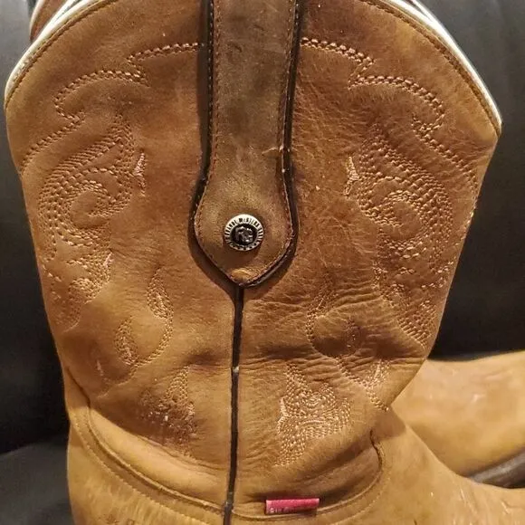 RIO GRANDE Limited Signature Tan Embroidered  Boots Mexican Size 24/US 7