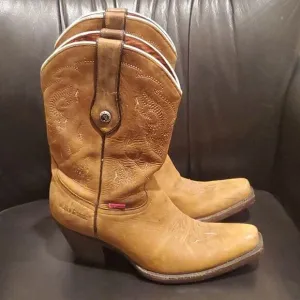 RIO GRANDE Limited Signature Tan Embroidered  Boots Mexican Size 24/US 7