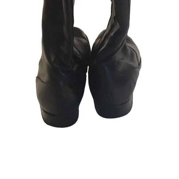 Robert Clergerie buttery soft leather side zip round toe knee riding boots 5.5