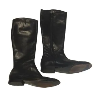 Robert Clergerie buttery soft leather side zip round toe knee riding boots 5.5