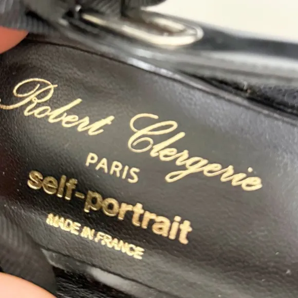 Robert Clergerie x Self Portrait Black Pointed Toe Flats Size 39