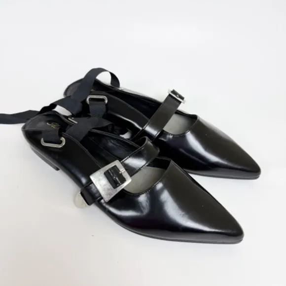 Robert Clergerie x Self Portrait Black Pointed Toe Flats Size 39