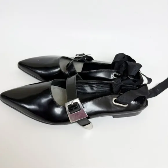 Robert Clergerie x Self Portrait Black Pointed Toe Flats Size 39