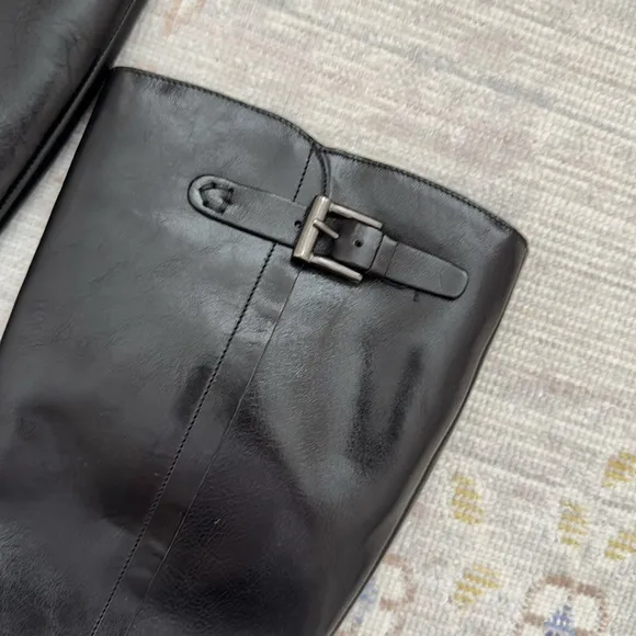 Roberto Del Carlo Black Leather Tall Boots Size 37