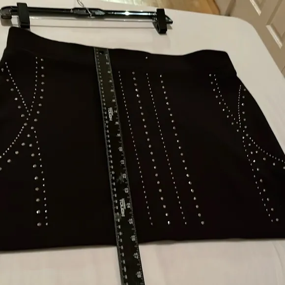 ROCK &amp; REPUBLIC size 12 black rhinestone studded mini skirt NWOT