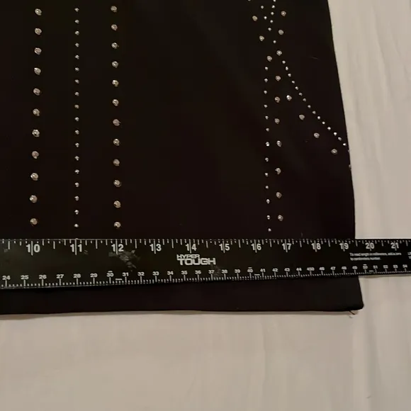ROCK &amp; REPUBLIC size 12 black rhinestone studded mini skirt NWOT