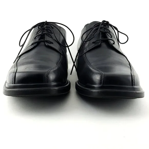 Rockport Black Leather Lace Up Derby Dress Shoes Square Toe Stitch Size 10.5M