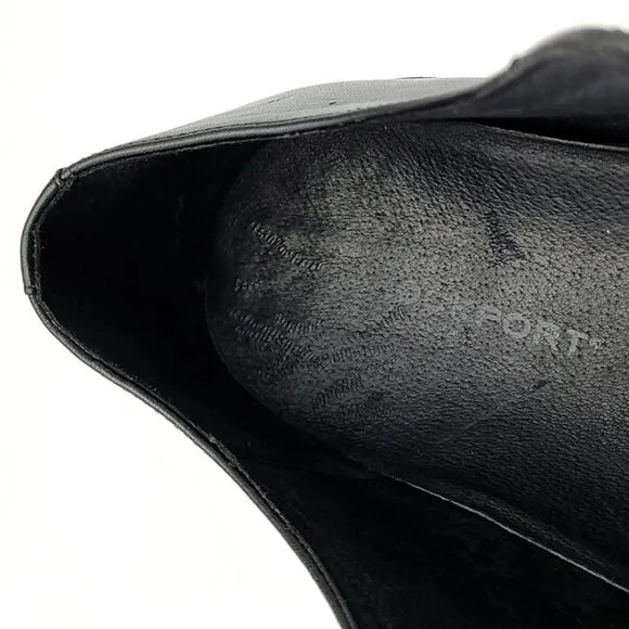 Rockport Black Leather Lace Up Derby Dress Shoes Square Toe Stitch Size 10.5M