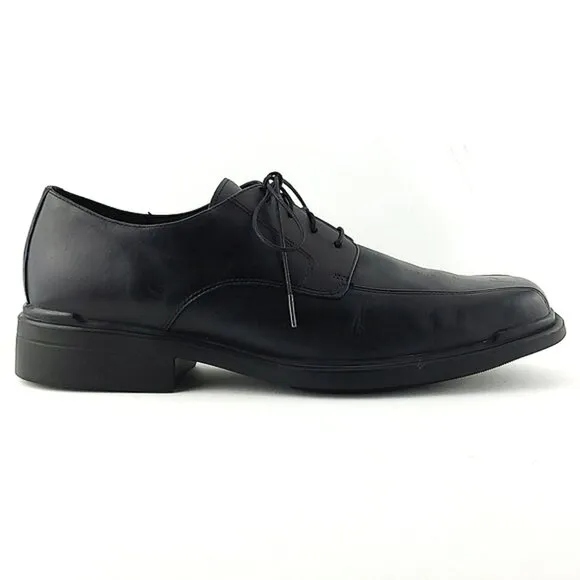 Rockport Black Leather Lace Up Derby Dress Shoes Square Toe Stitch Size 10.5M