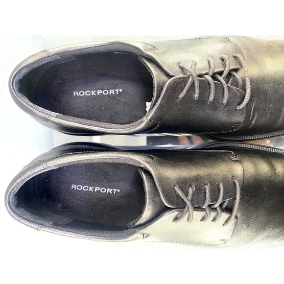 Rockport Margin Men's Oxford Dress Shoes Size 13 Leather Black EUC K71224