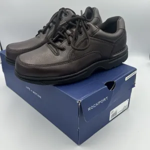 Rockport Shoes Men 8.5 XW Eureka Lace Up Oxford Brown Genuine Leather K71201 NWB