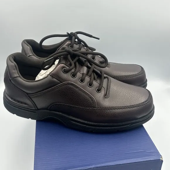 Rockport Shoes Men 8.5 XW Eureka Lace Up Oxford Brown Genuine Leather K71201 NWB