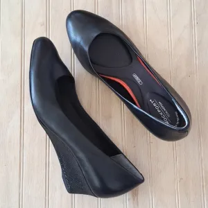 Rockport Total Motion Trutech Leather Comfort Wedge Low Heel Cushion Insole