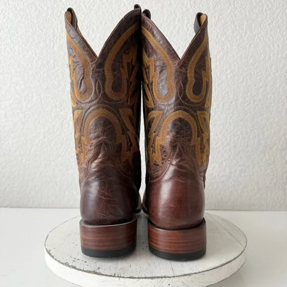 Rod Patrick Mens Cowboy Boots 14.5A Perro Loca Brown Leather Western Square Toe