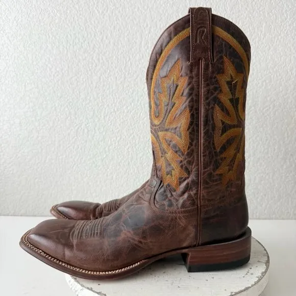 Rod Patrick Mens Cowboy Boots 14.5A Perro Loca Brown Leather Western Square Toe
