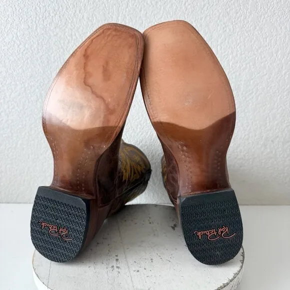 Rod Patrick Mens Cowboy Boots 14.5A Perro Loca Brown Leather Western Square Toe